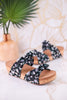 Black Floral Sittin Pretty Wedge Sandals