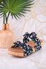 Black Floral Sittin Pretty Wedge Sandals