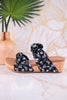 Black Floral Sittin Pretty Wedge Sandals