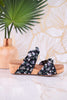Black Floral Sittin Pretty Wedge Sandals