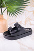 Black Lil Bit Knotty Sandals