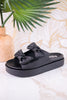 Black Lil Bit Knotty Sandals