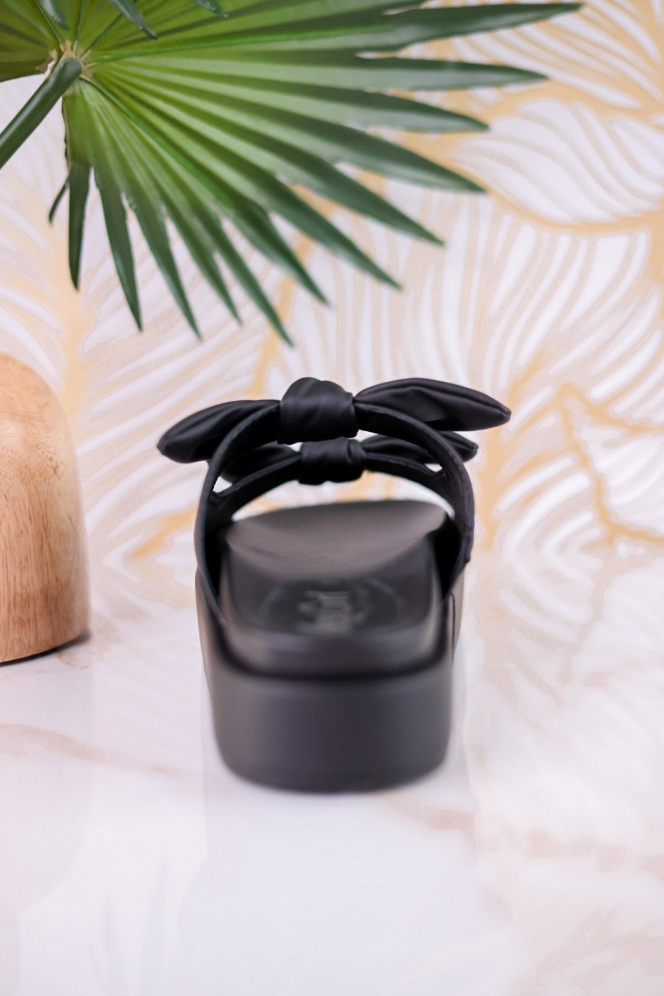 Black Lil Bit Knotty Sandals