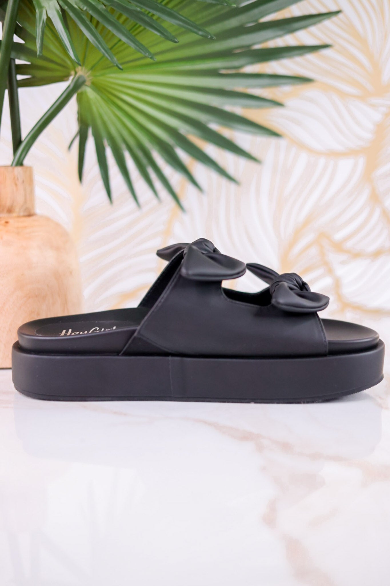 Black Lil Bit Knotty Sandals