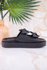Black Lil Bit Knotty Sandals