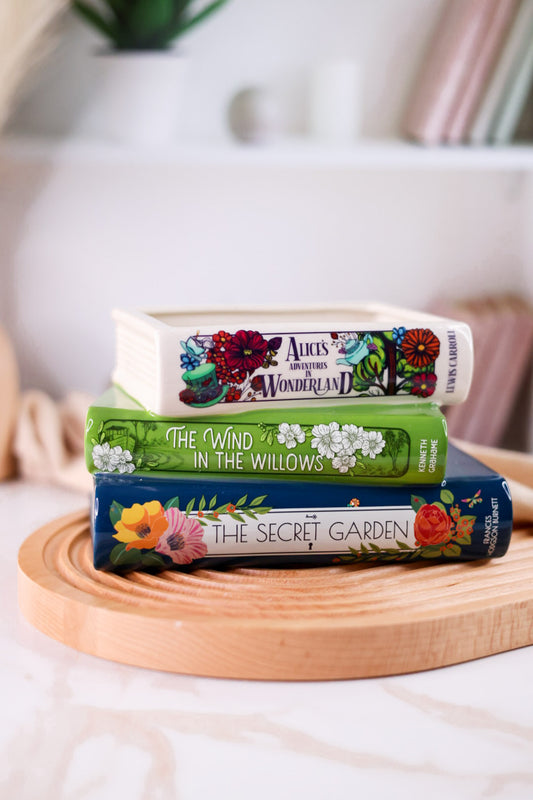 Whimsical Classics Stacked Books Ceramic Planter
