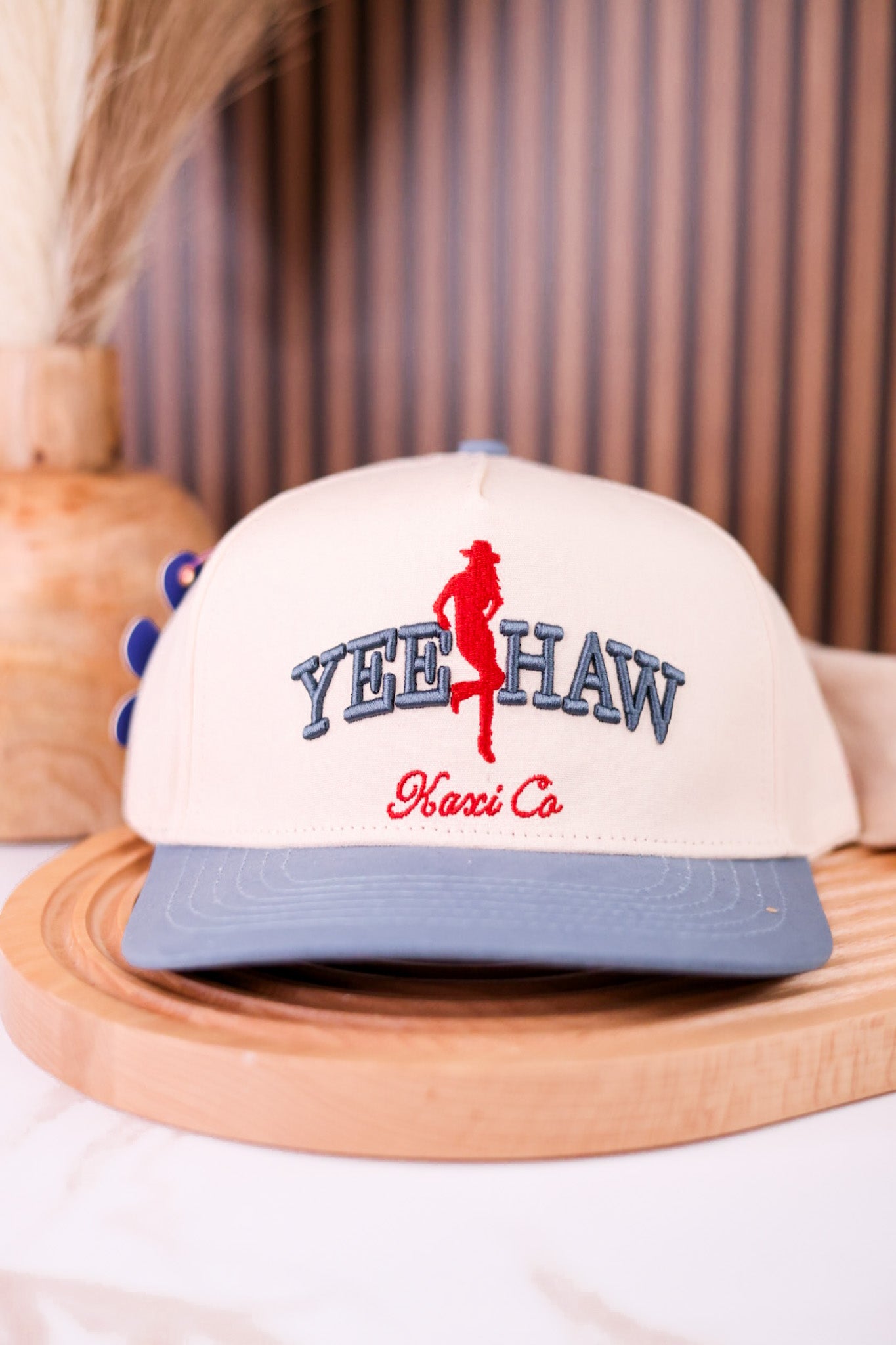 White and Black Yee Haw Trucker Hat Pink Embroidery Mesh Back Adjustable NWT Yeehaw Trucker Hat - Whiskey Skies main image 4