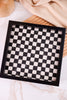 Black & White Checkered Wood Tray