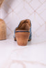 "Tex Mex" Pointed Toe Blue Washed Denim Mules