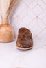 "Saloon" Brown Crackle Pointed Toe Western Mules