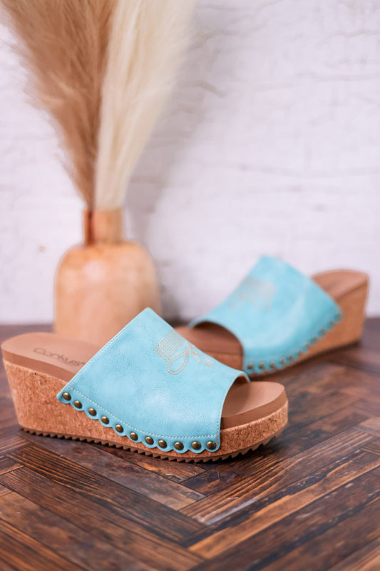 Saddle Up Turquoise Wedges