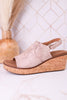 "Most Wanted" Beige Crinkle Wedges