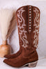Liberty Black Selma Wide Calf Gamuza Leather Boots In Arena Brown