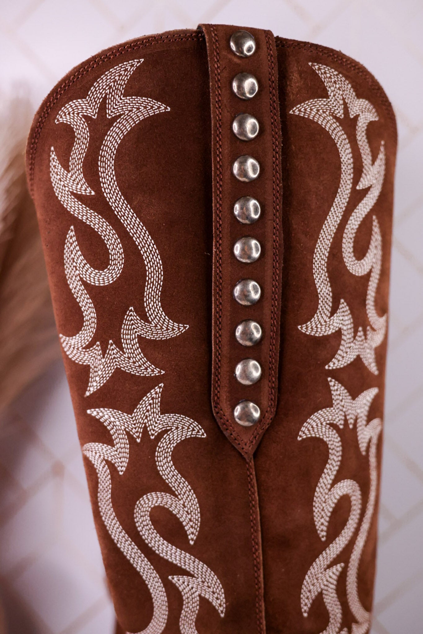 Liberty Black Selma Wide Calf Gamuza Leather Boots In Arena Brown