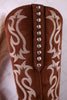Liberty Black Selma Wide Calf Gamuza Leather Boots In Arena Brown