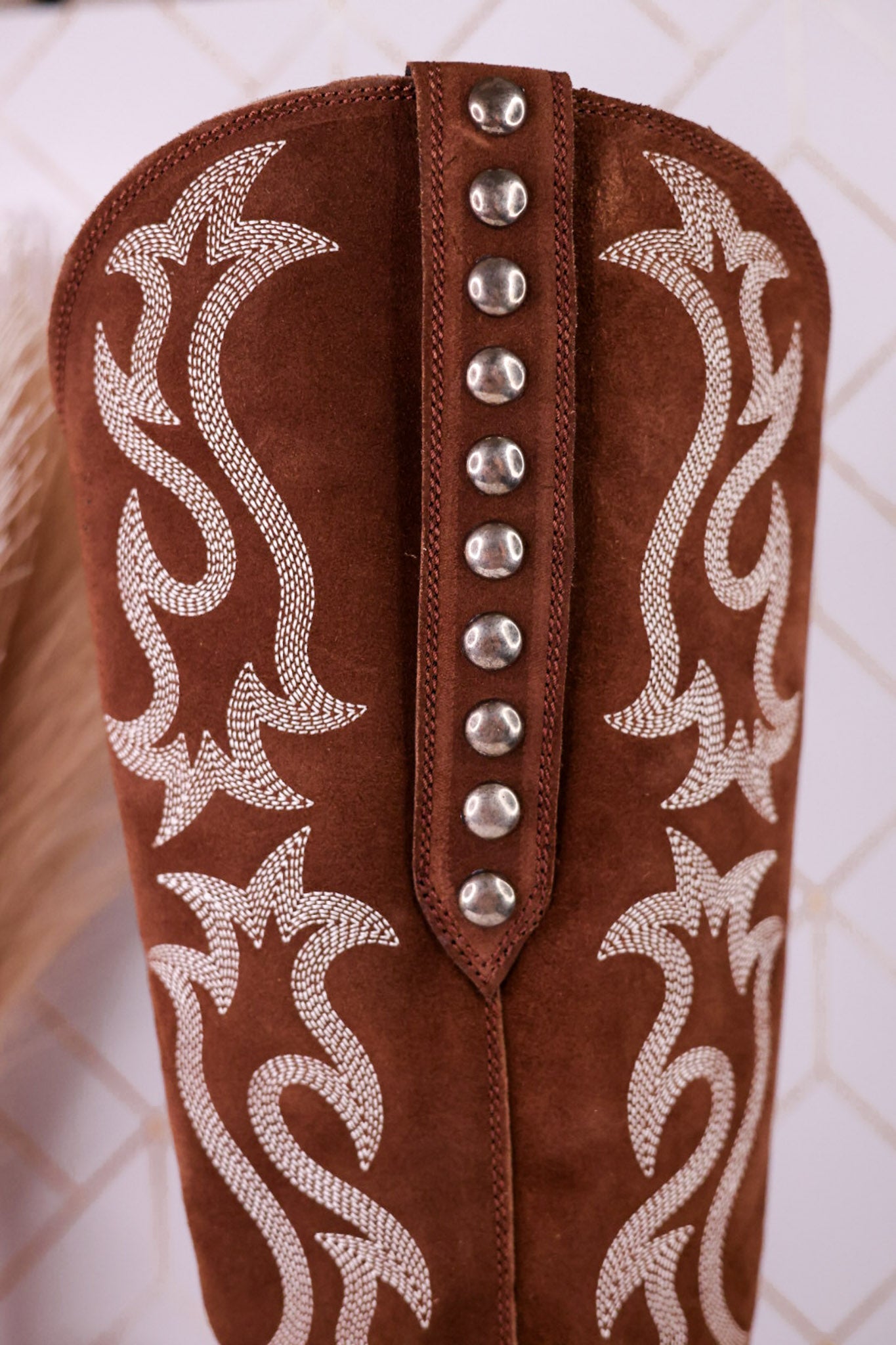 Liberty Black Selma Wide Calf Gamuza Leather Boots In Arena Brown