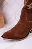 Liberty Black Selma Wide Calf Gamuza Leather Boots In Arena Brown