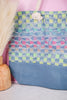Colorful Checkered Denim Tote Bag