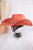 Adjustable Rust Cowgirl Hat W/ Turquoise Concho Chain