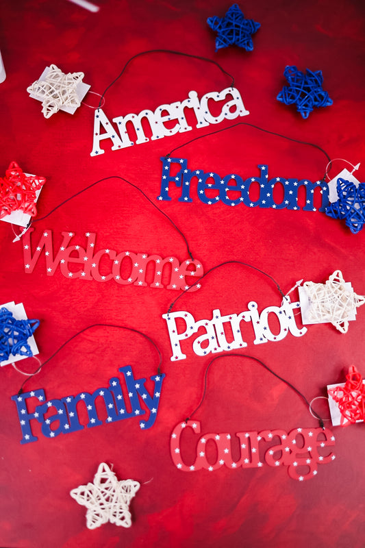 Americana Enameled Cutout Ornaments (6 Styles)