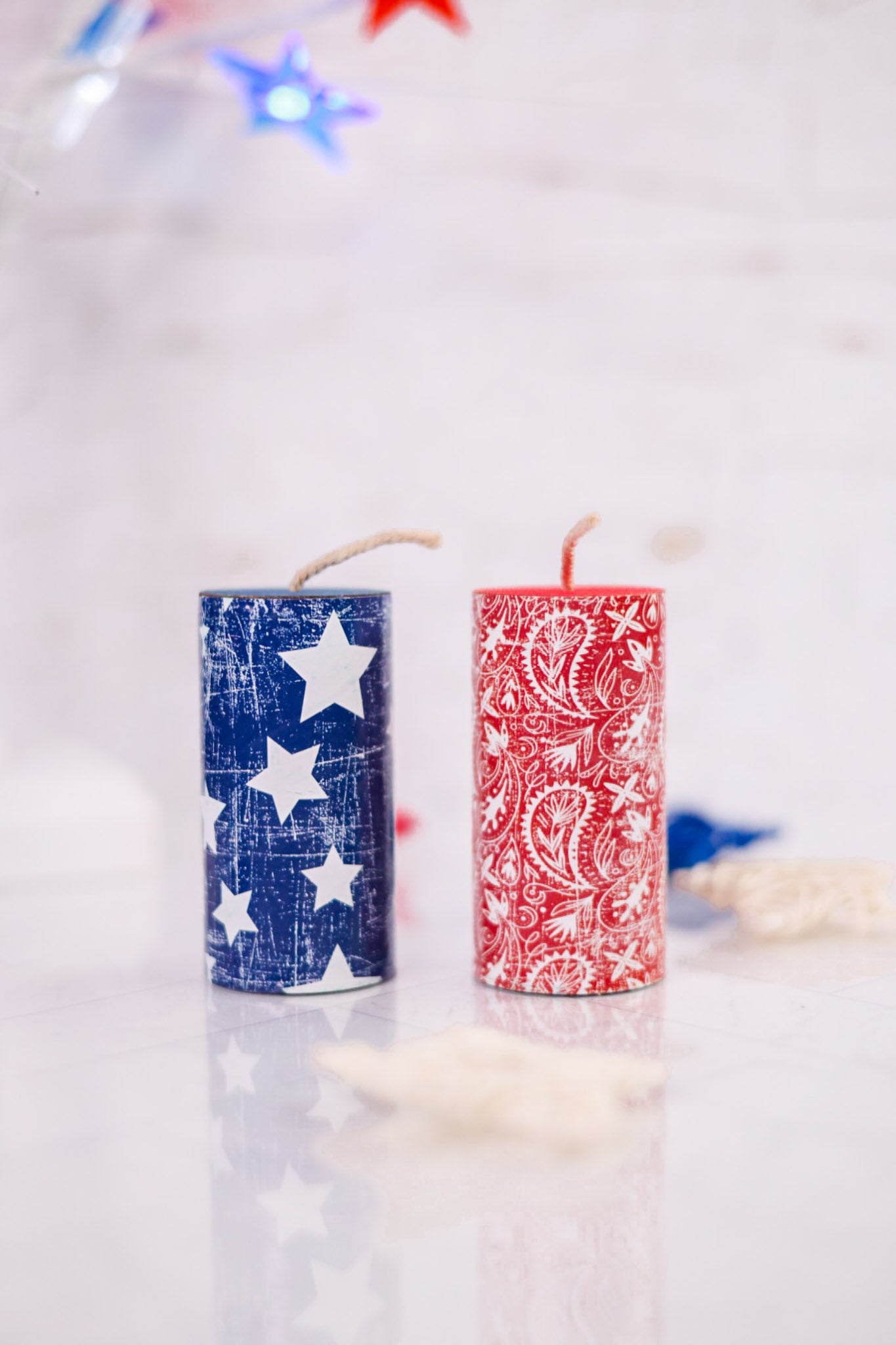 Americana Print Decorative Wooden Firecrackers (2 Styles)