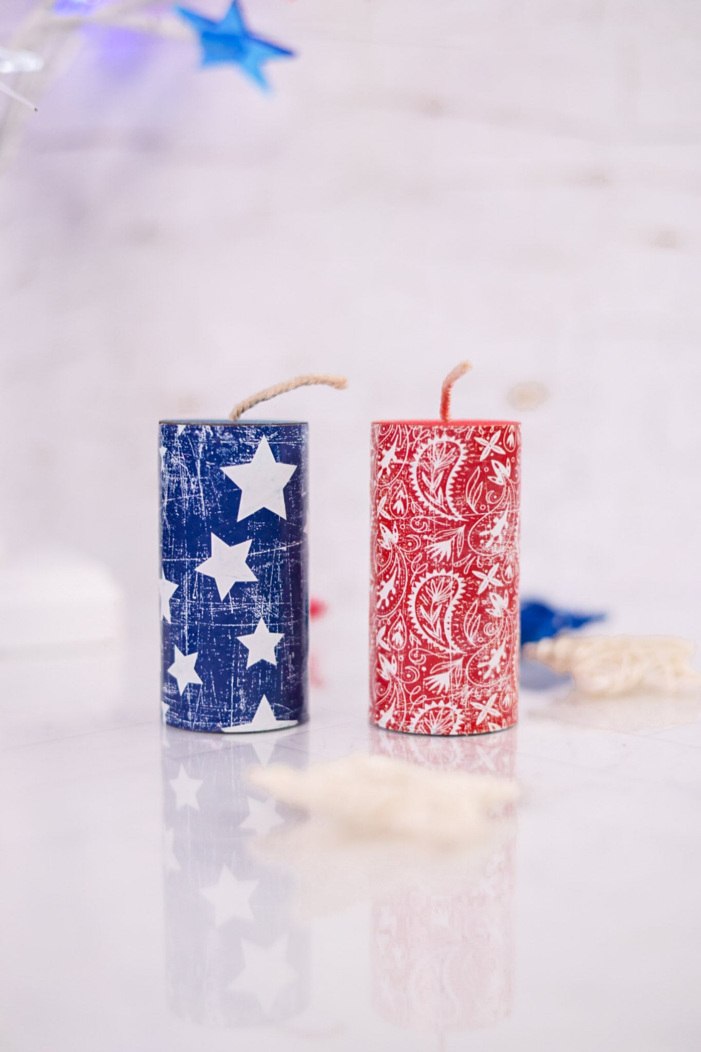 Americana Print Decorative Wooden Firecrackers (2 Styles)