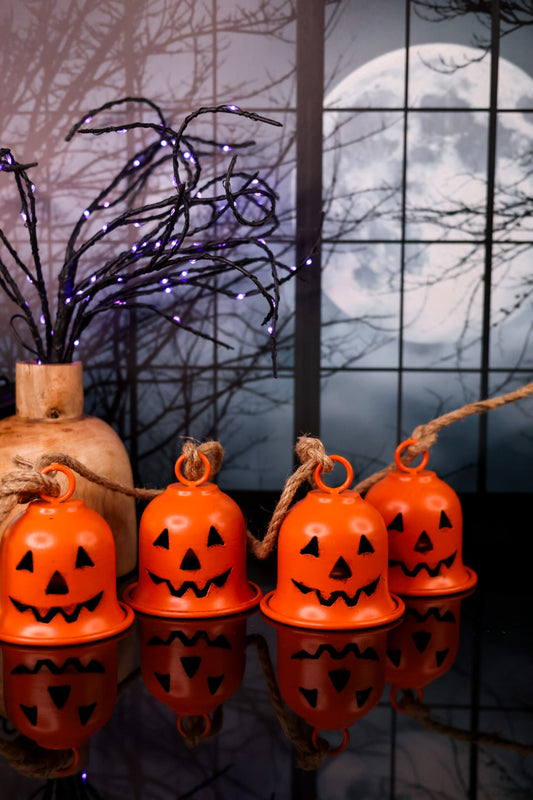 Metal Jack-O-Lantern Bell Garland