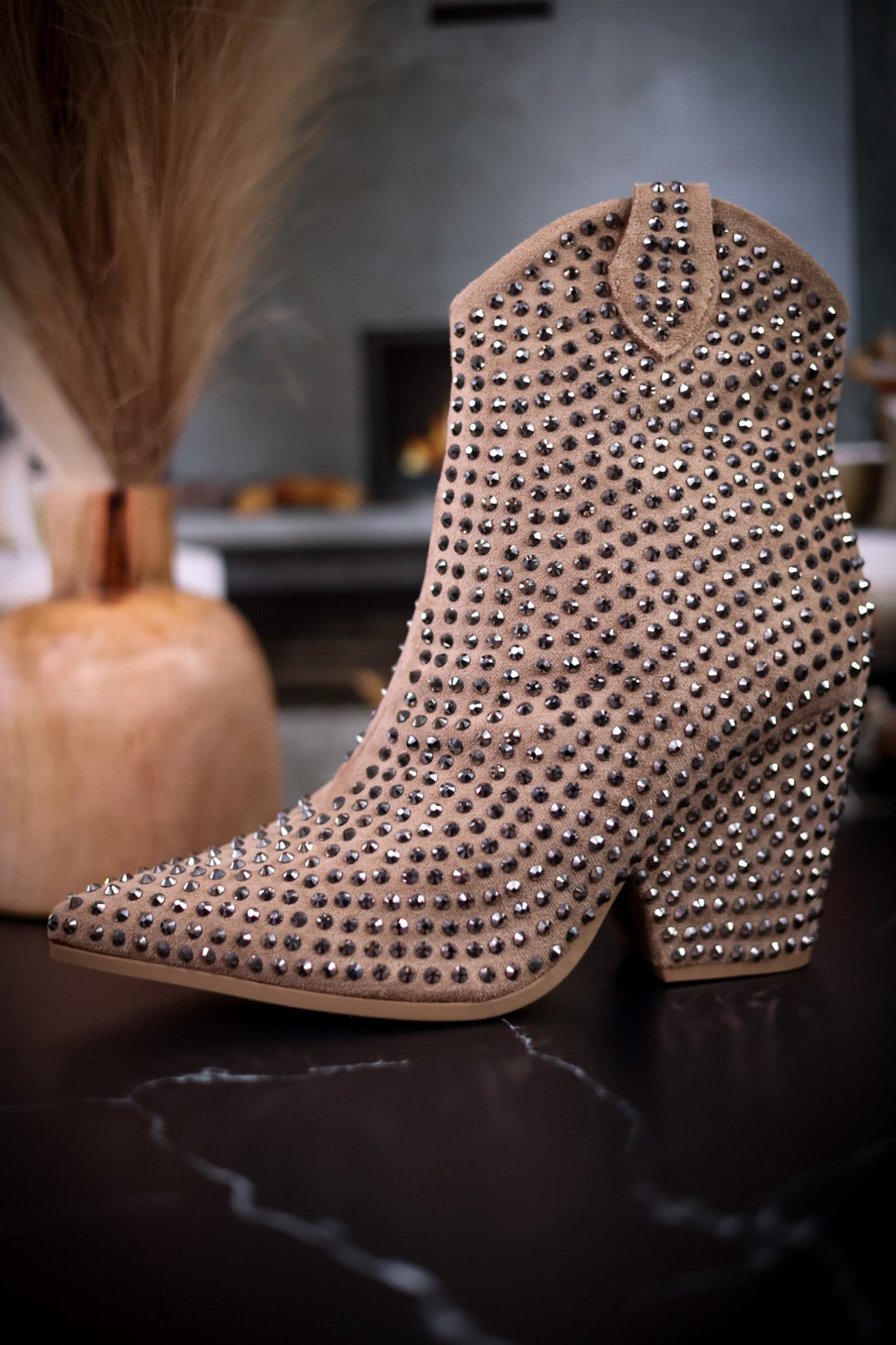 Swagger Taupe Rhinestone Boots