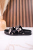 Midnight Grove Black & White Hairon Leather Sandals
