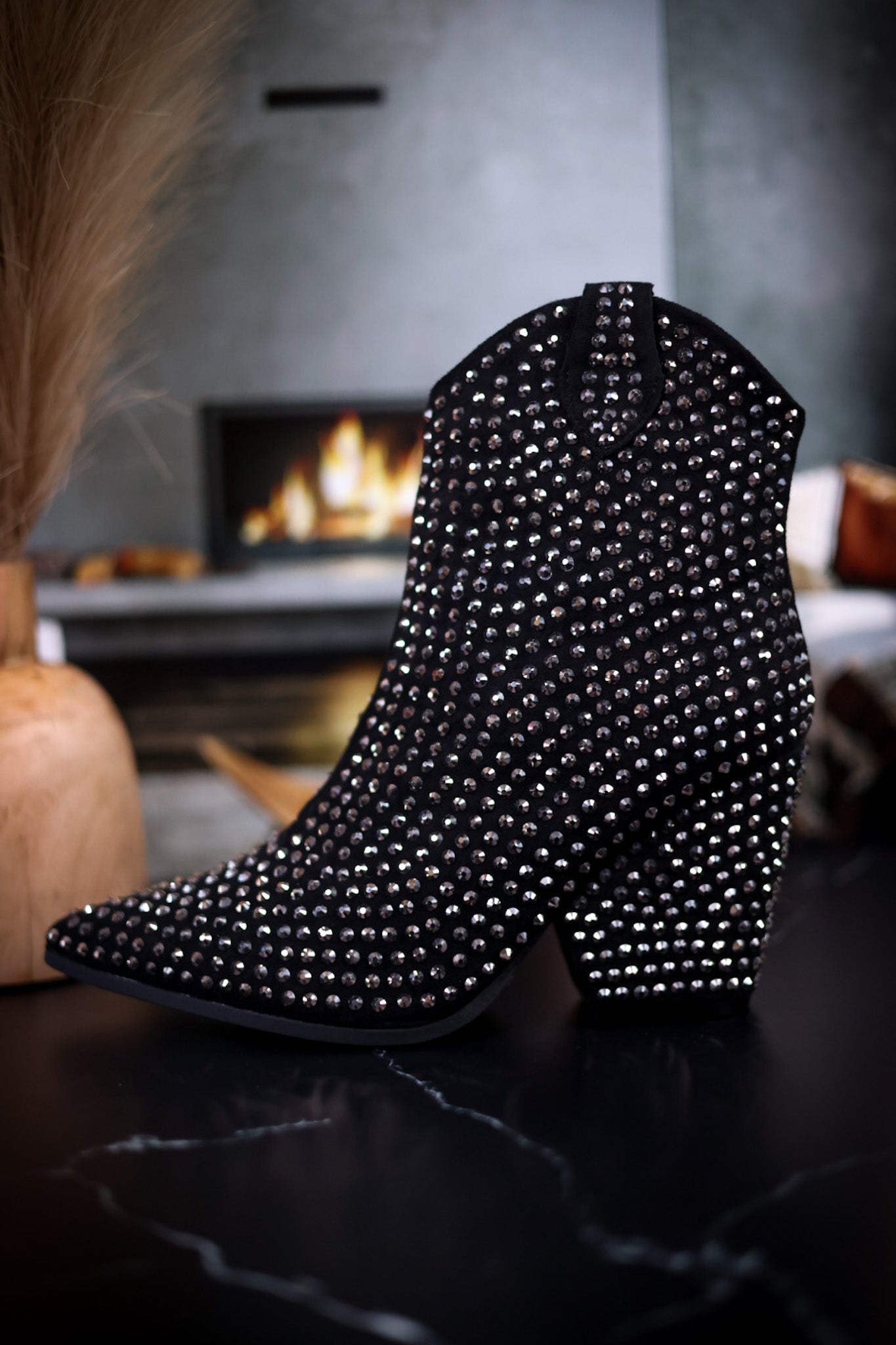 Swagger Black Rhinestone Boots