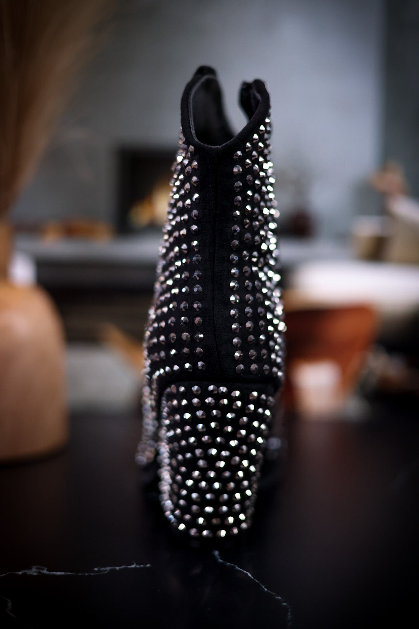 Swagger Black Rhinestone Boots