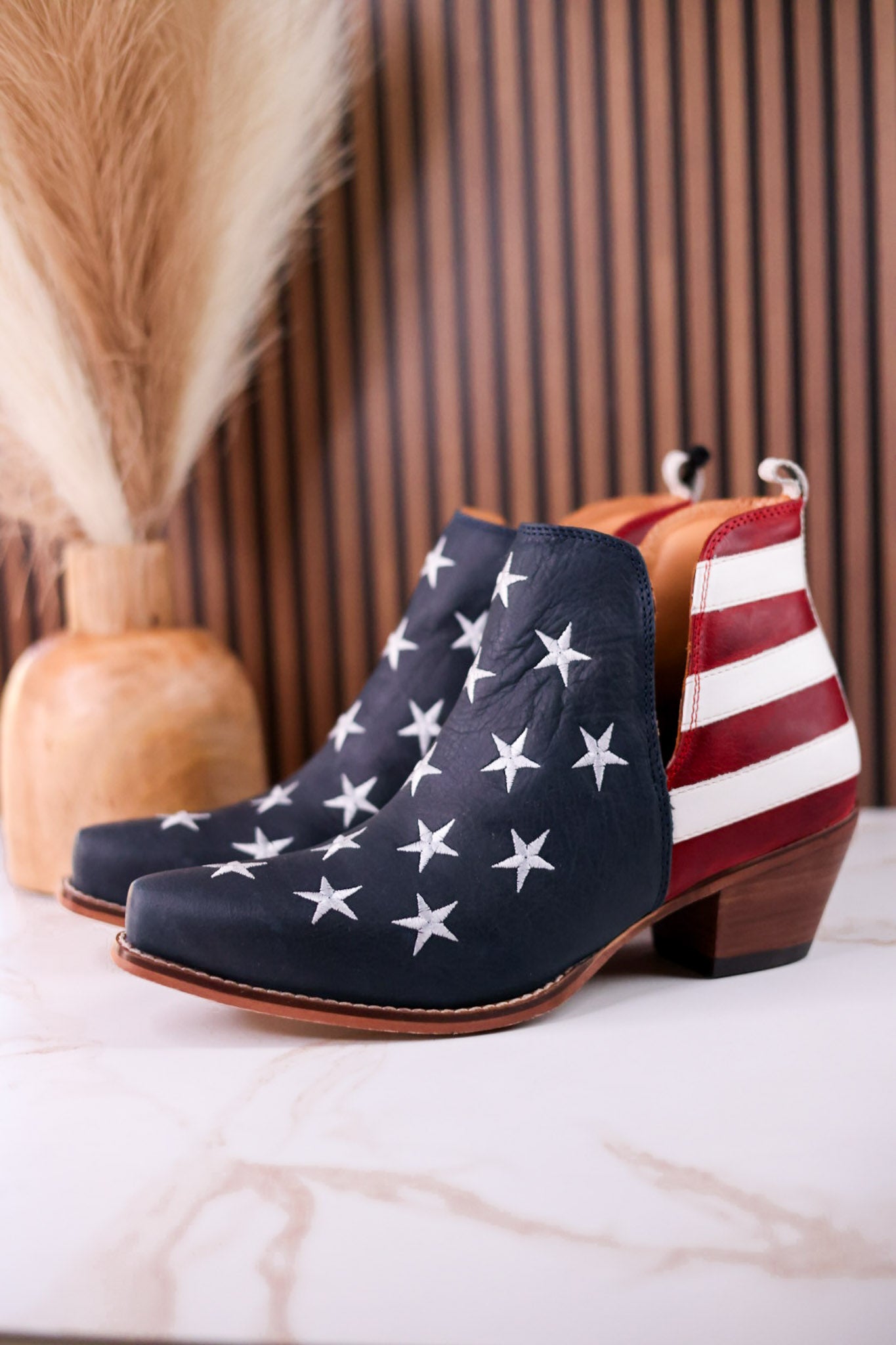 Liberty Star Leather Ankle Booties