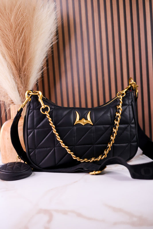 Black Quilted Nappa Leather Bag