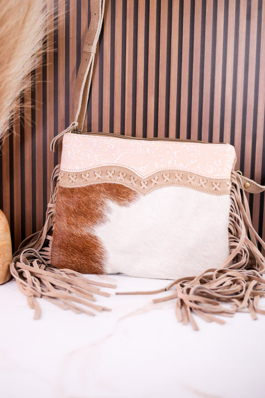 Tan Mesa Rebel Hairon Leather Bag