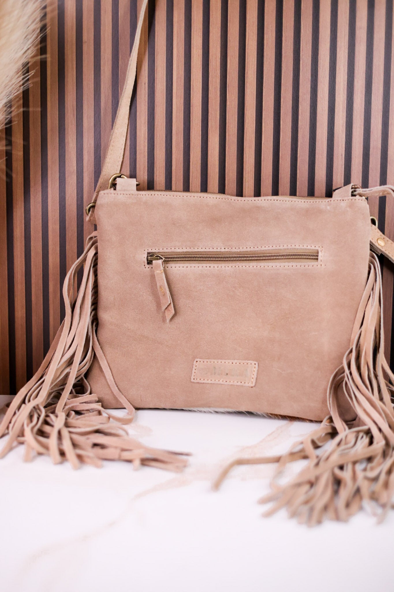 Tan Mesa Rebel Hairon Leather Bag