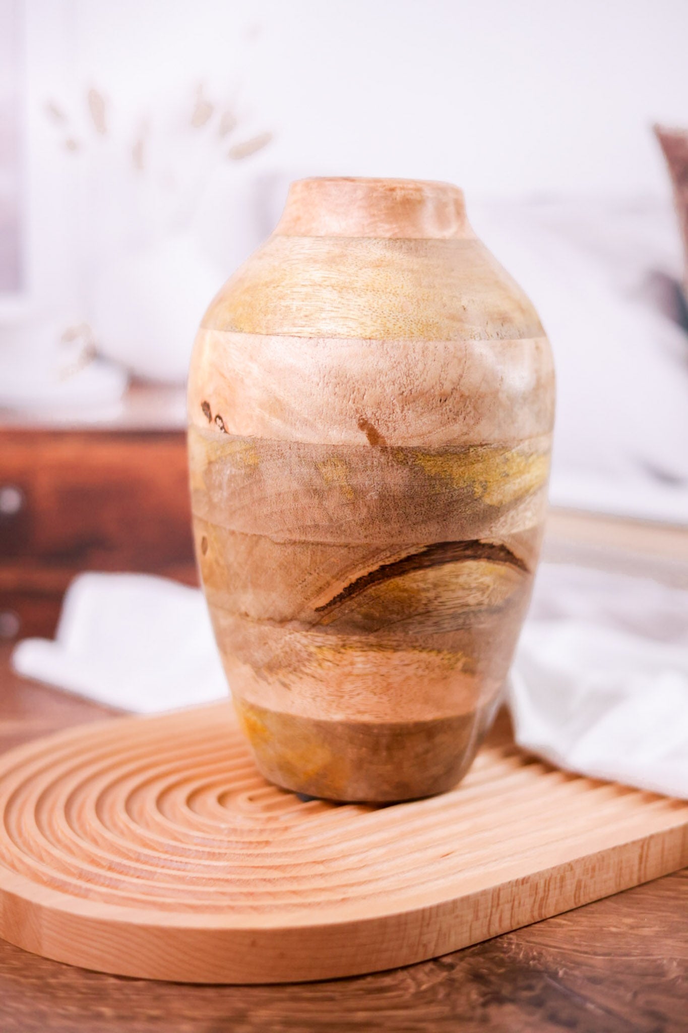 10" Wooden Vase
