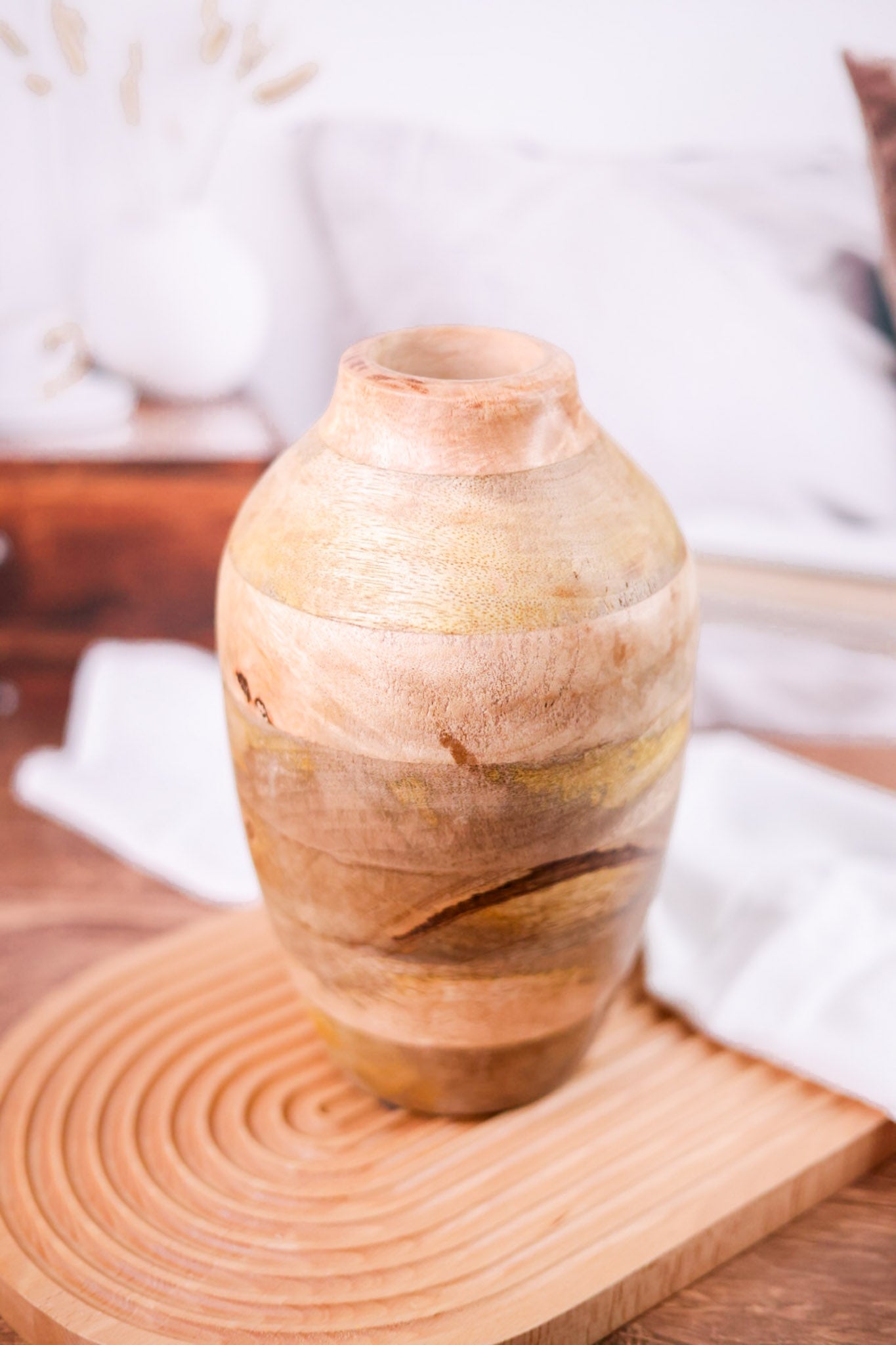 10" Wooden Vase