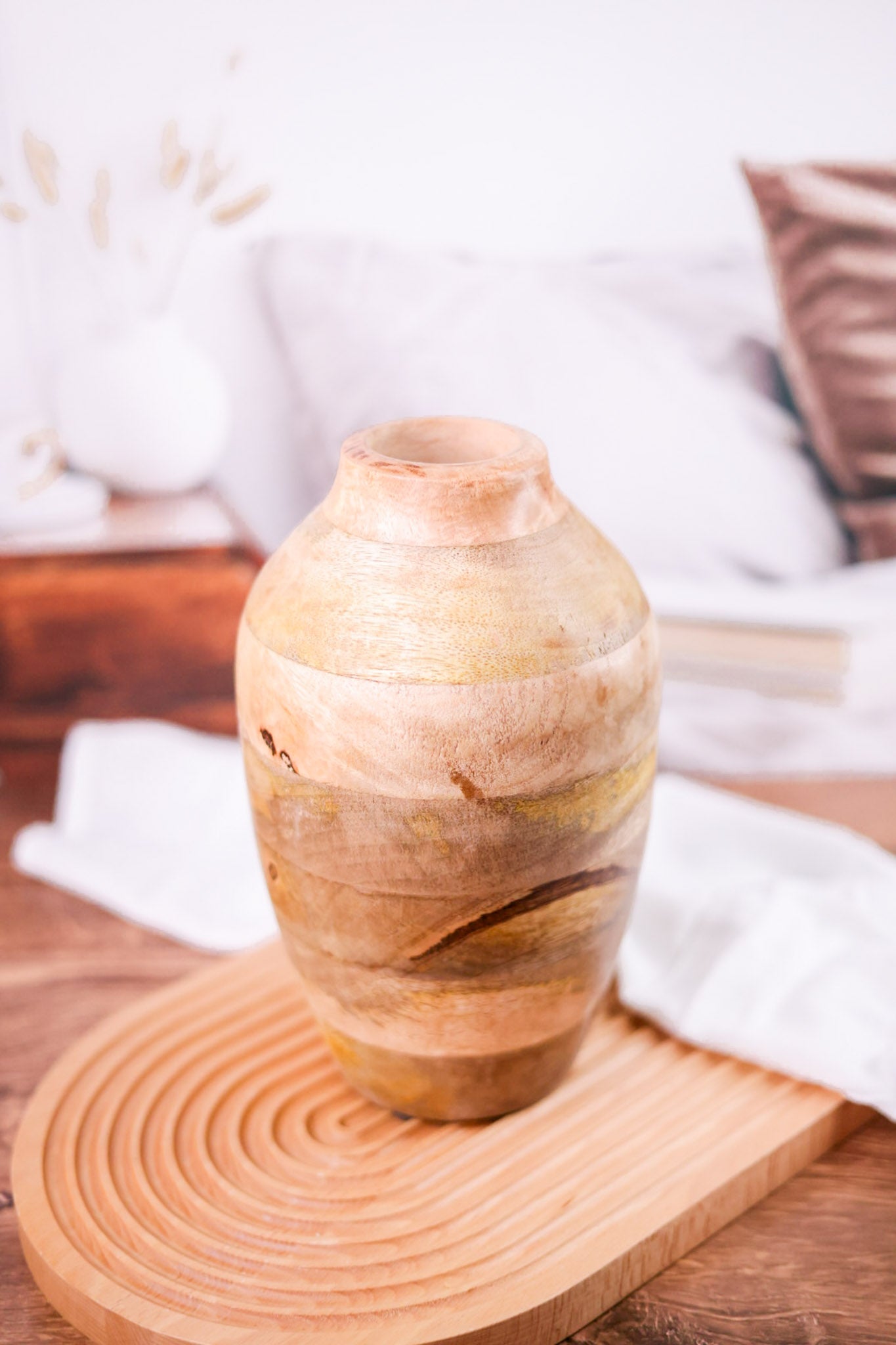 10" Wooden Vase