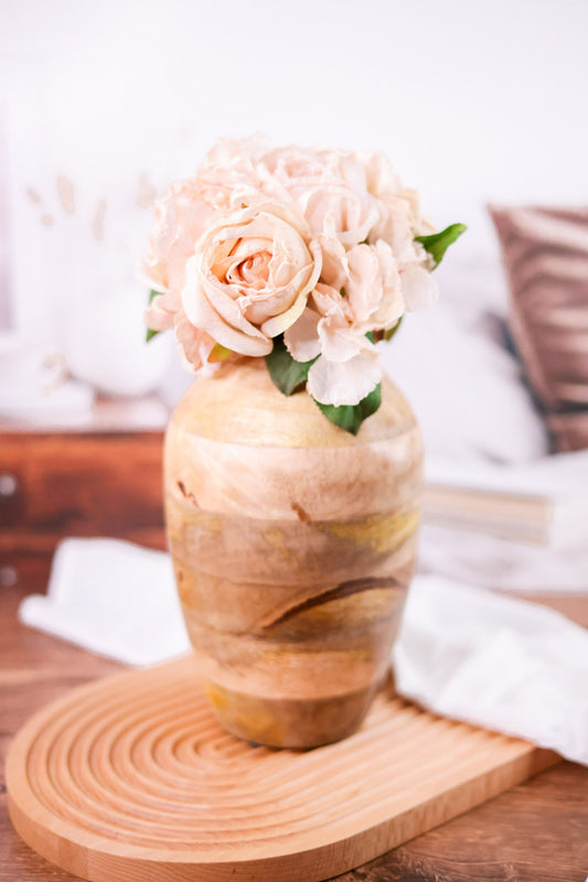10" Wooden Vase