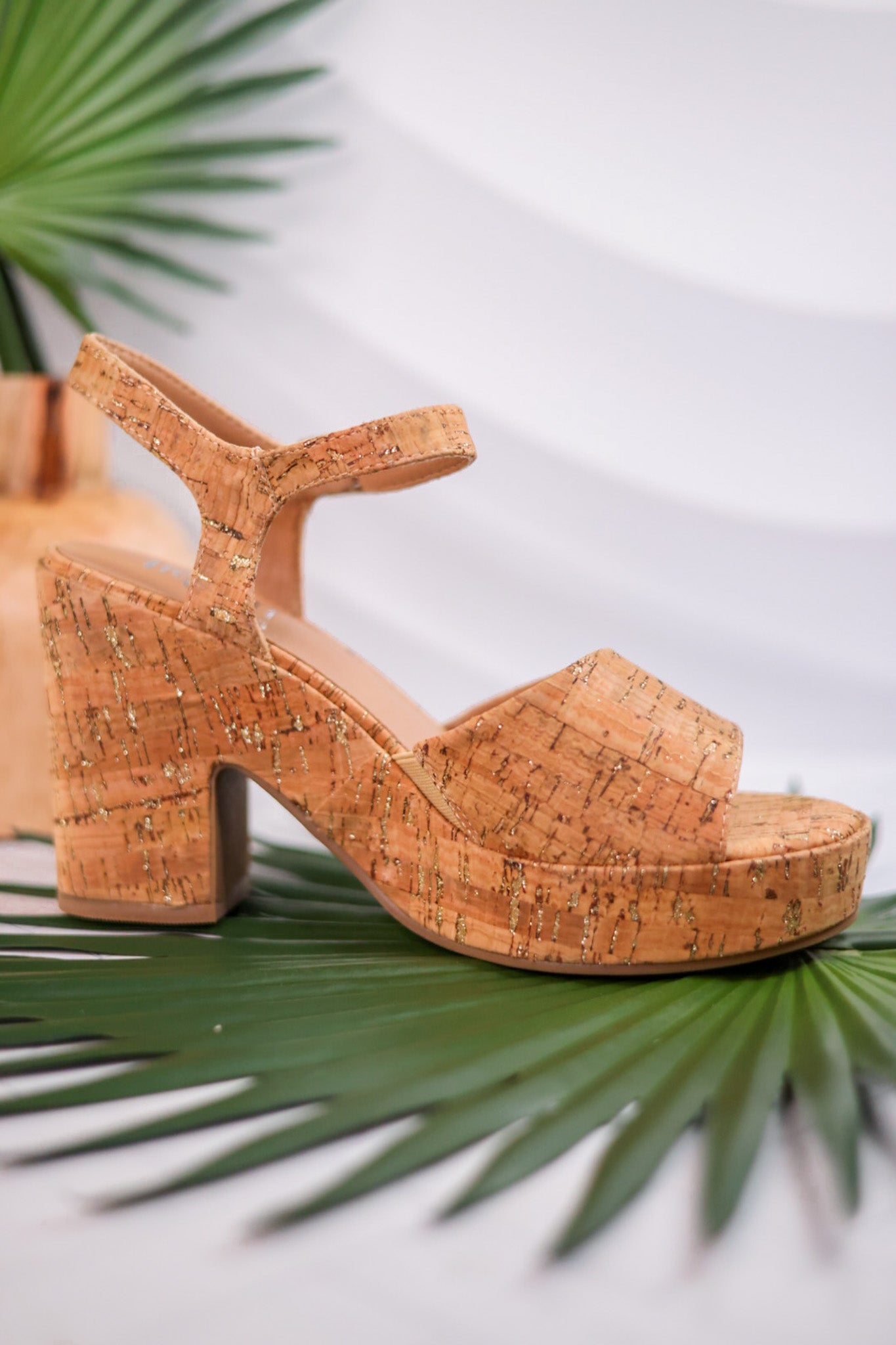 Cheers Glitter Cork Heels