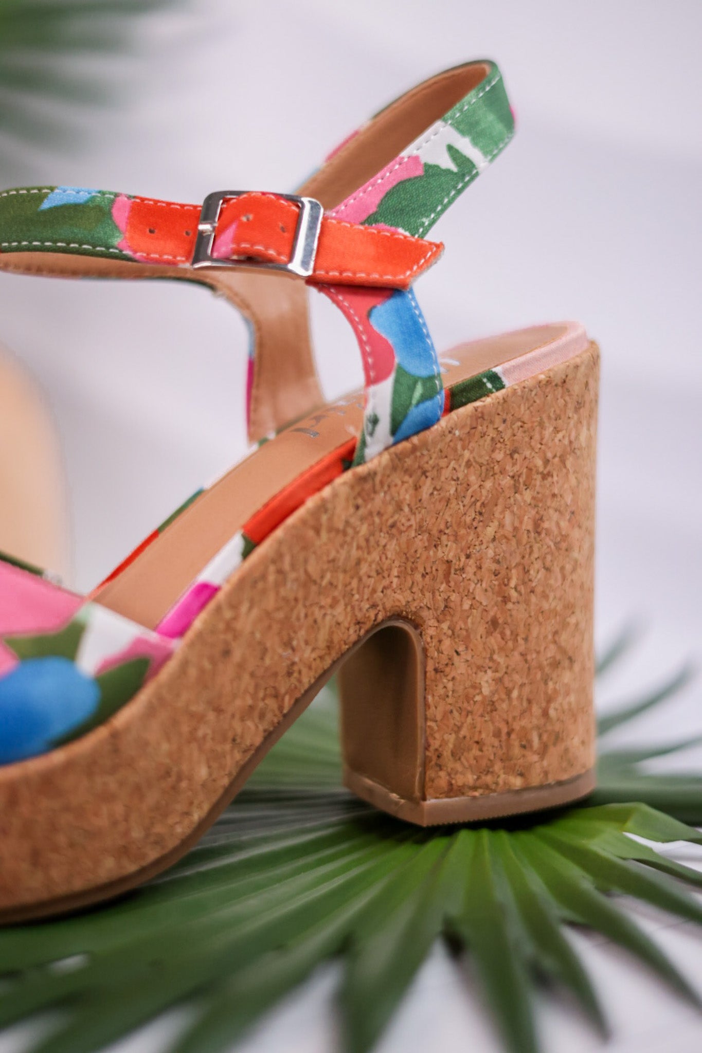 Cheers Floral Cork Heels