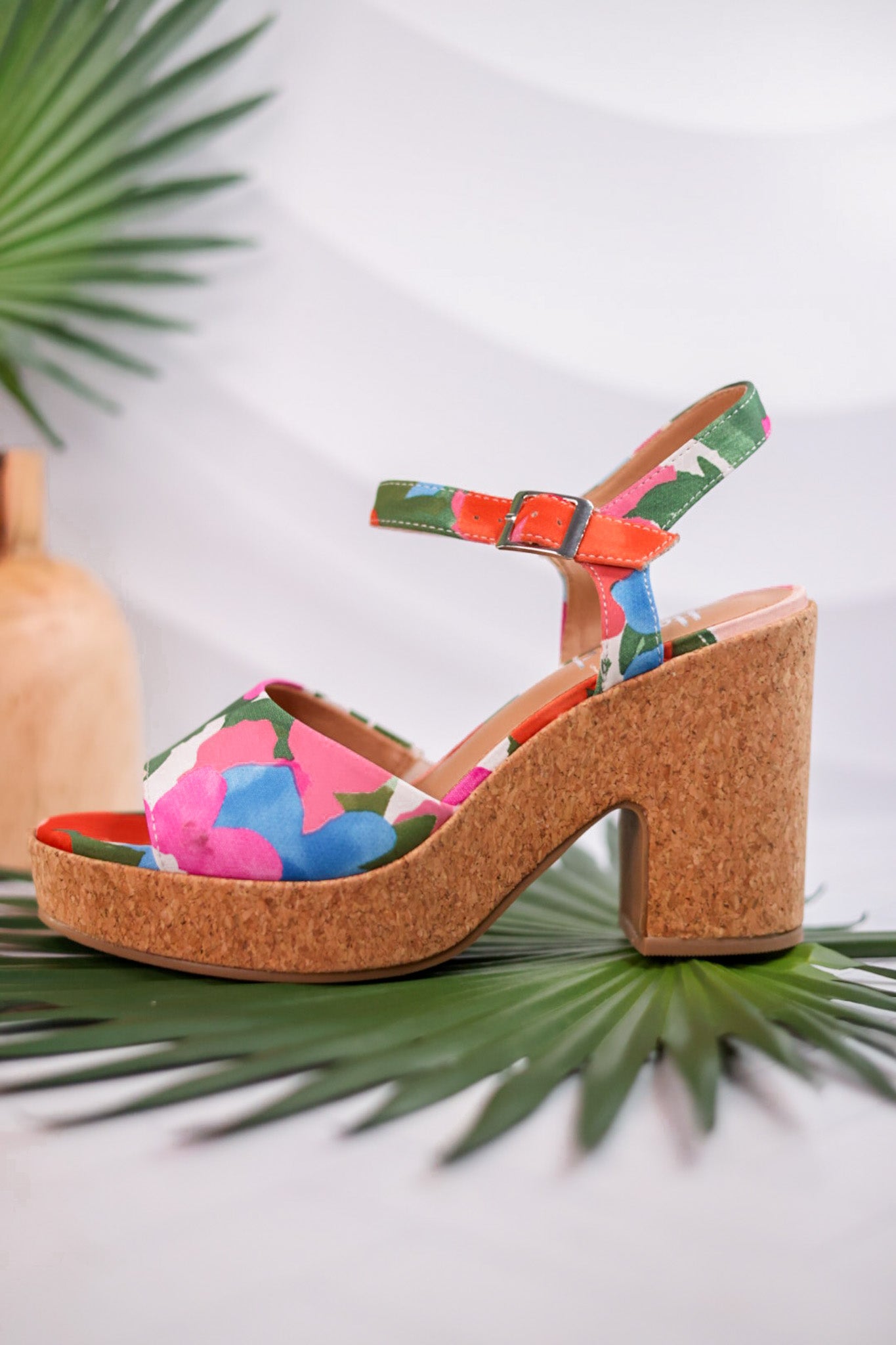 Cheers Floral Cork Heels