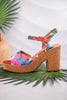 Cheers Floral Cork Heels