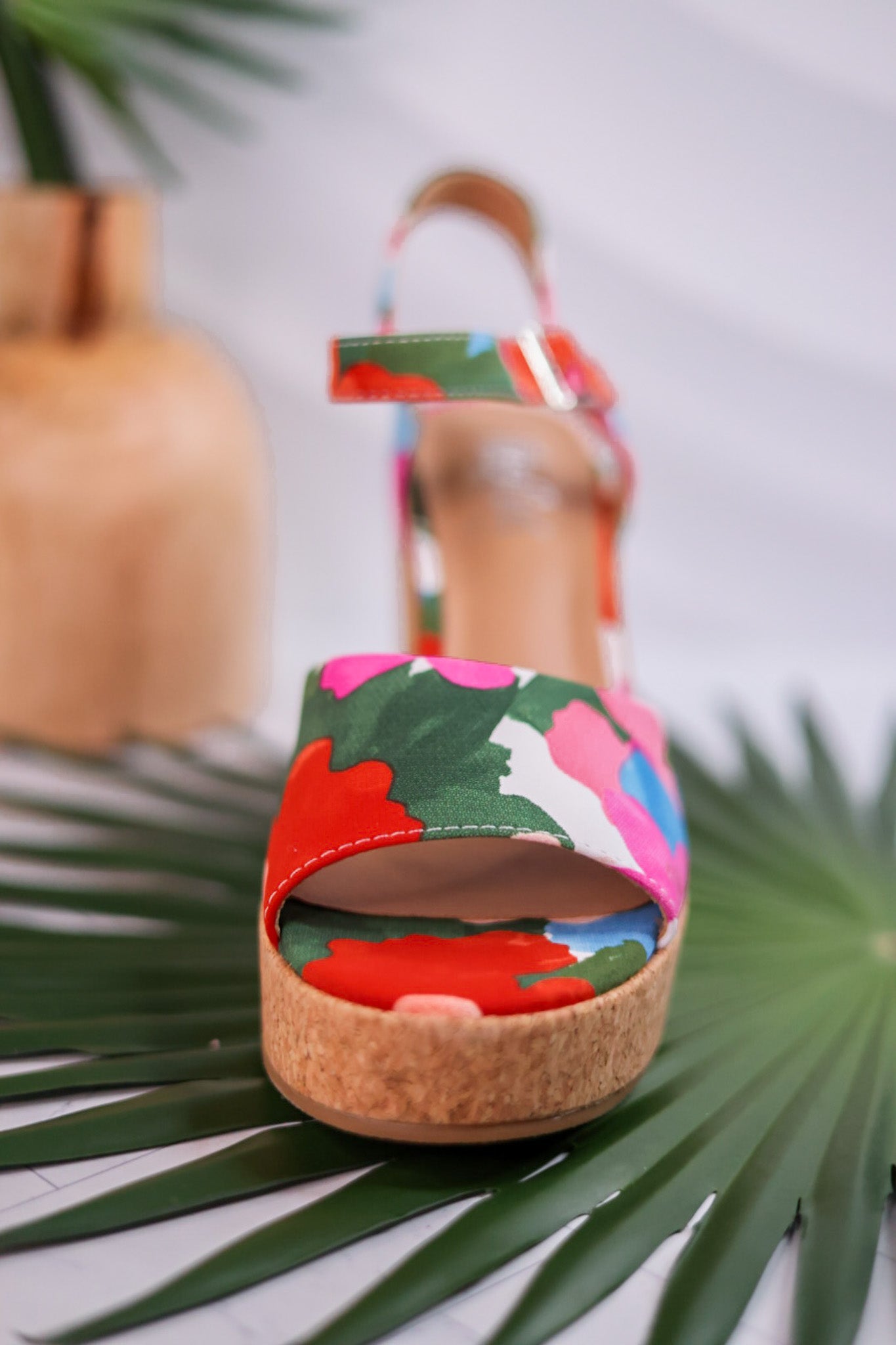 Cheers Floral Cork Heels
