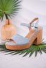 Cheers Blue Denim Cork Heels