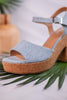 Cheers Blue Denim Cork Heels