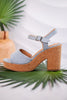 Cheers Blue Denim Cork Heels