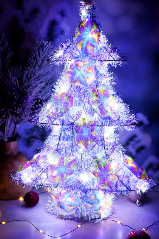Iridescent Glowing Prism Tree
