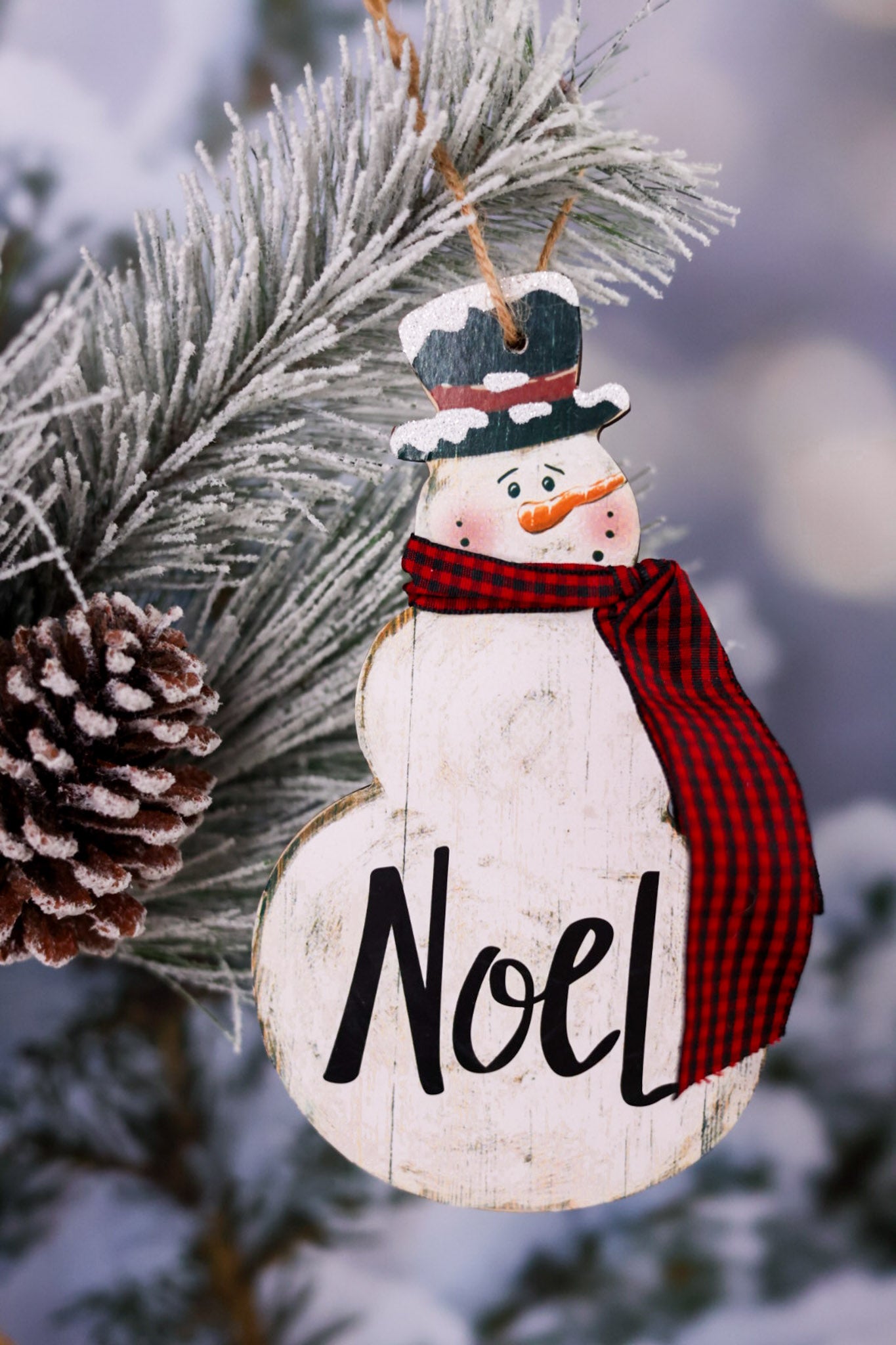 Joy & Noel Snowman Ornaments (Two Styles)