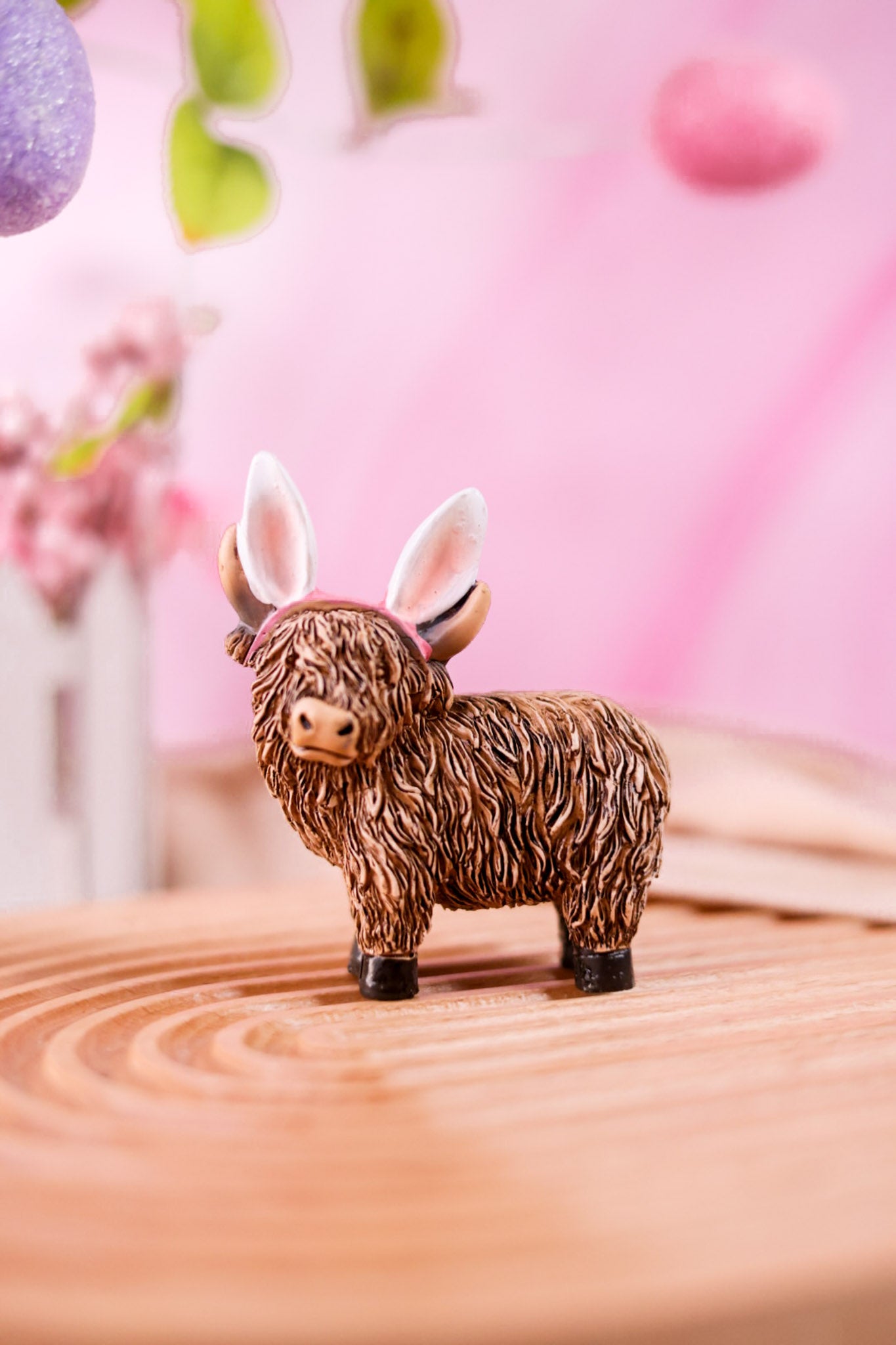 Mini Resin Highland Easter Cow Figures (3 Styles)